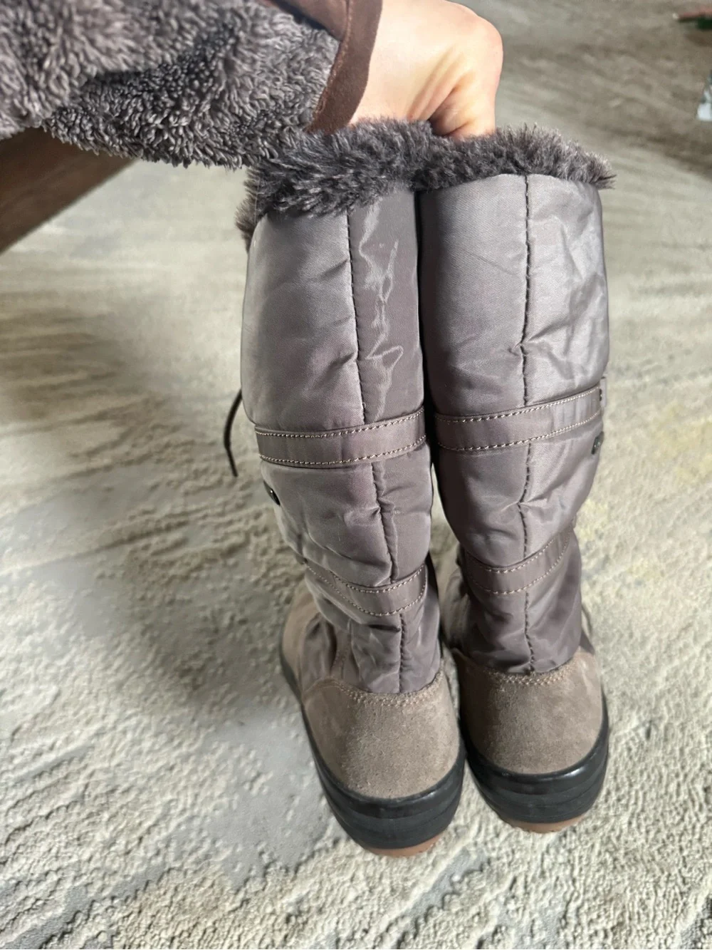 Pajar Celine Boots Winter Snow Boot gray lace up waterproof suede 39 / 8